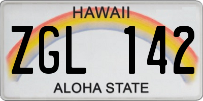 HI license plate ZGL142