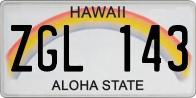 HI license plate ZGL143