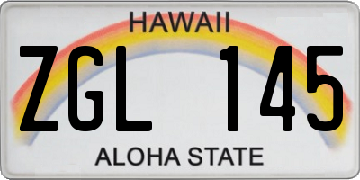 HI license plate ZGL145