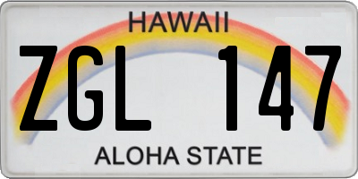 HI license plate ZGL147