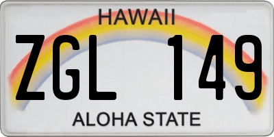 HI license plate ZGL149