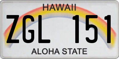 HI license plate ZGL151