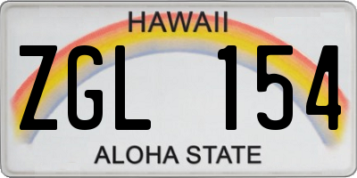 HI license plate ZGL154