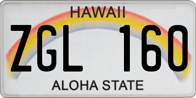 HI license plate ZGL160