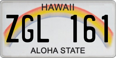 HI license plate ZGL161