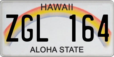 HI license plate ZGL164