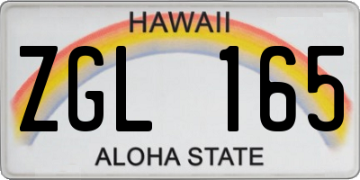 HI license plate ZGL165