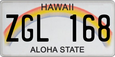 HI license plate ZGL168