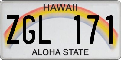 HI license plate ZGL171