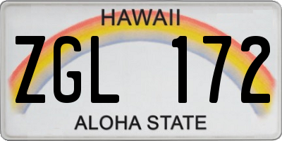 HI license plate ZGL172