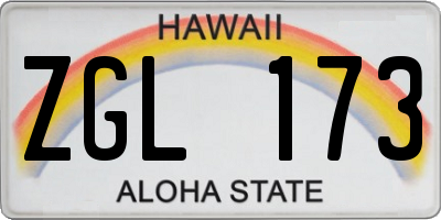 HI license plate ZGL173
