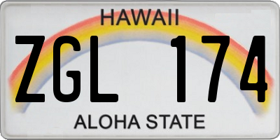 HI license plate ZGL174