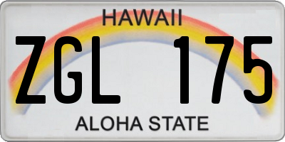 HI license plate ZGL175