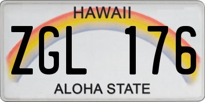 HI license plate ZGL176