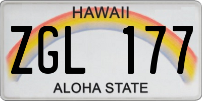 HI license plate ZGL177