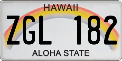 HI license plate ZGL182