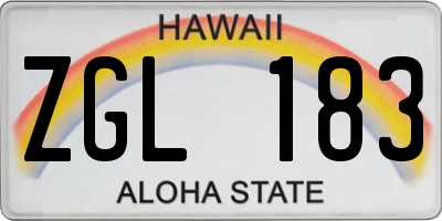 HI license plate ZGL183