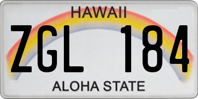 HI license plate ZGL184