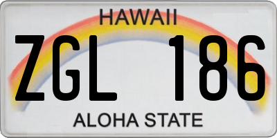 HI license plate ZGL186