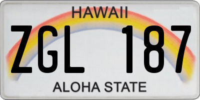 HI license plate ZGL187