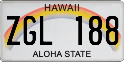 HI license plate ZGL188