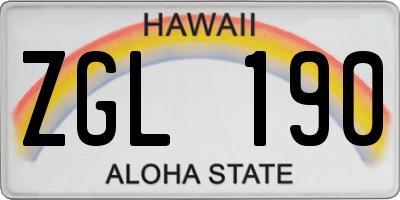HI license plate ZGL190
