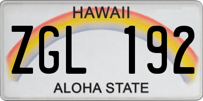 HI license plate ZGL192