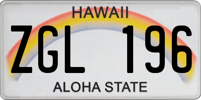 HI license plate ZGL196
