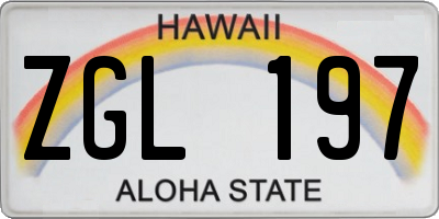 HI license plate ZGL197