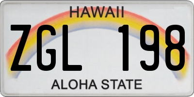 HI license plate ZGL198