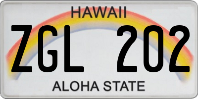 HI license plate ZGL202