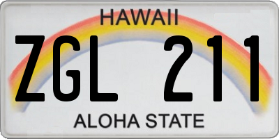 HI license plate ZGL211