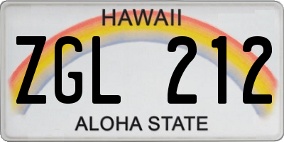 HI license plate ZGL212