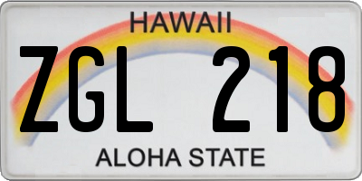 HI license plate ZGL218