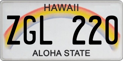 HI license plate ZGL220
