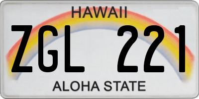 HI license plate ZGL221