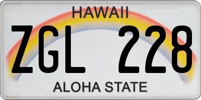 HI license plate ZGL228