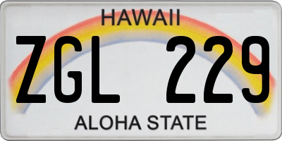 HI license plate ZGL229