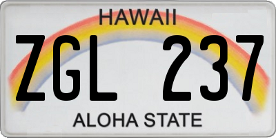 HI license plate ZGL237