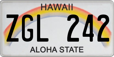 HI license plate ZGL242