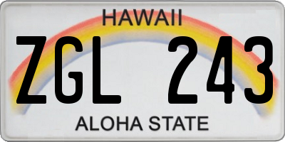 HI license plate ZGL243