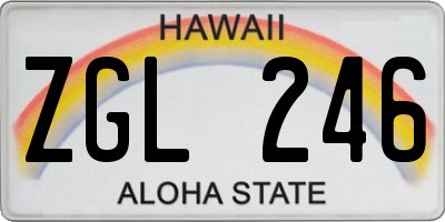 HI license plate ZGL246