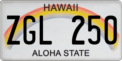 HI license plate ZGL250