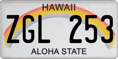 HI license plate ZGL253
