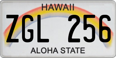 HI license plate ZGL256