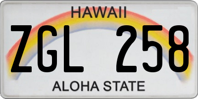 HI license plate ZGL258