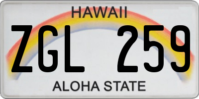 HI license plate ZGL259