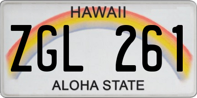HI license plate ZGL261