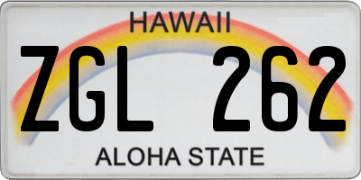 HI license plate ZGL262