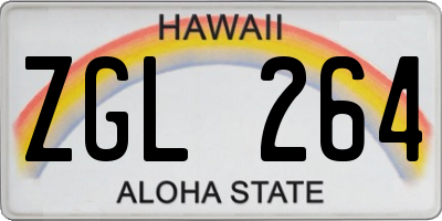 HI license plate ZGL264